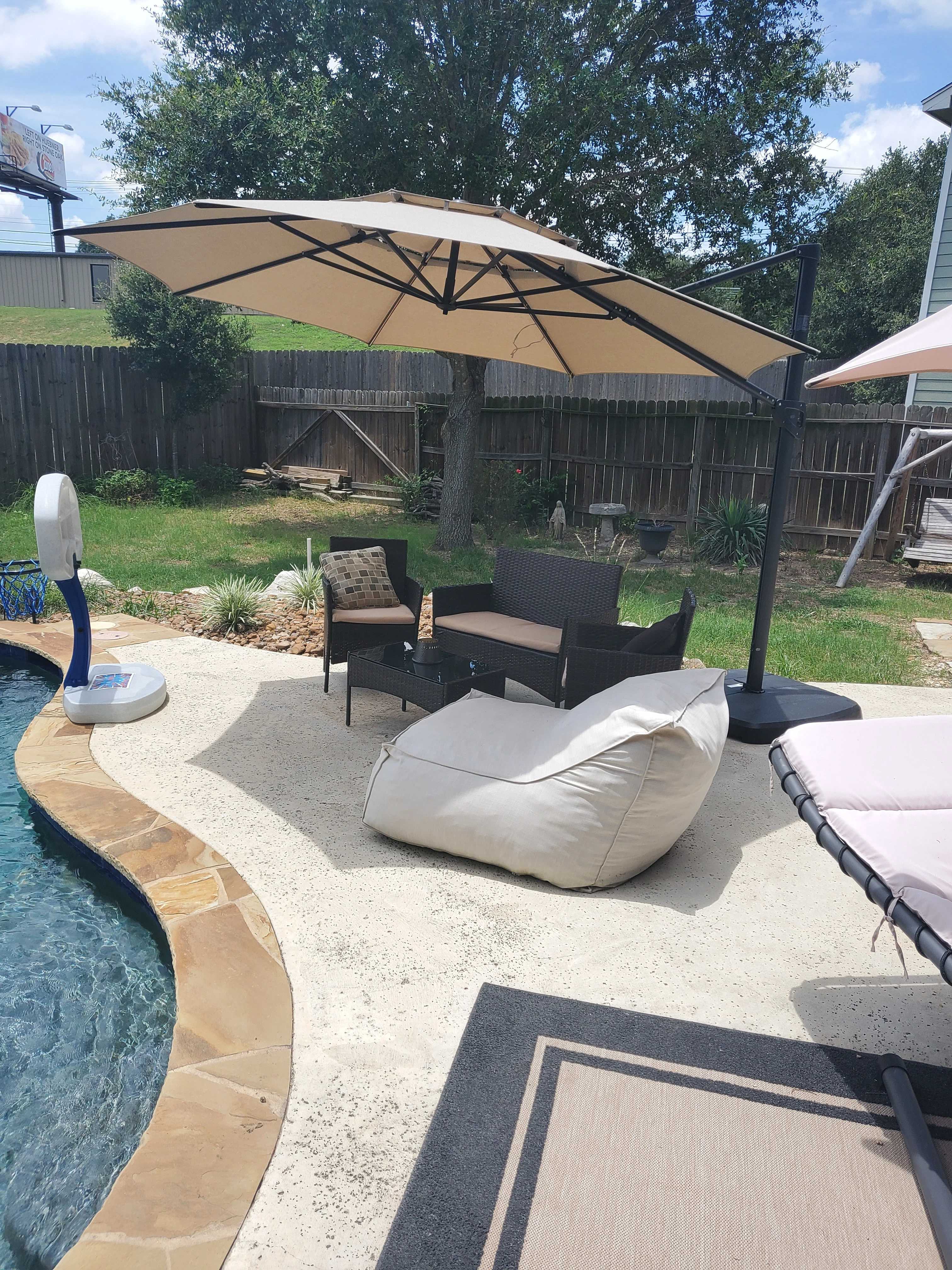 Product review for ABCCANOPY Cantilever Patio Umbrella Double Top Round Umbrella