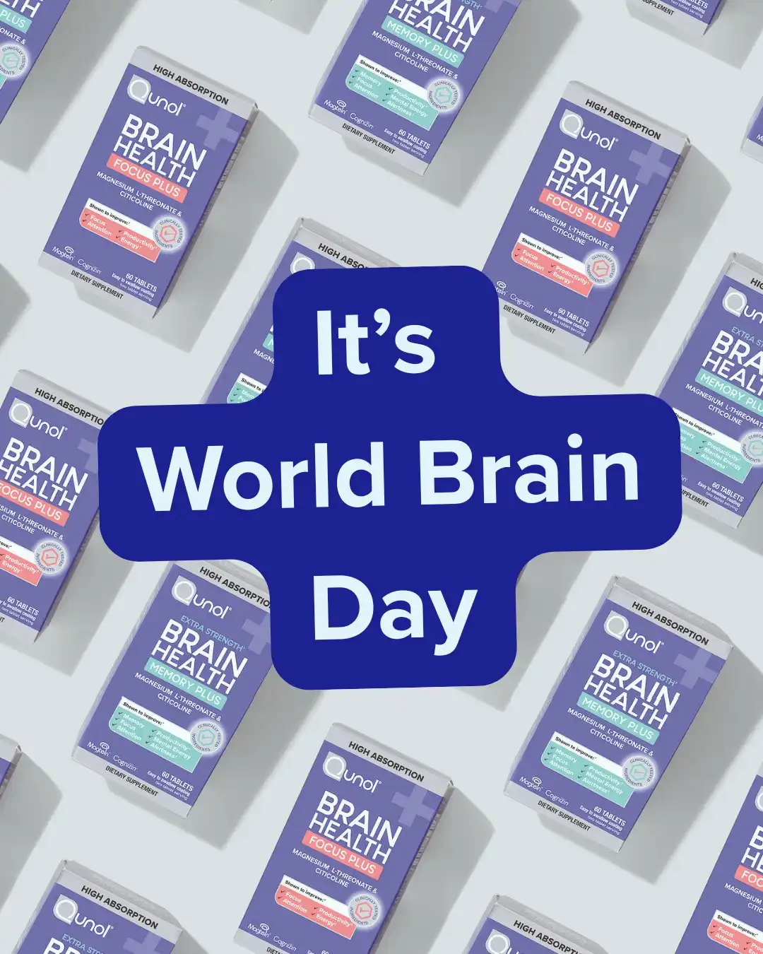 It's #WorldBrainDay — the perfect time to support your focus, clarity, and daily approach to cognitive health. 

Qunol brain health collection combines two powerful ingredients clinically shown to improve focus, attention and productivity.