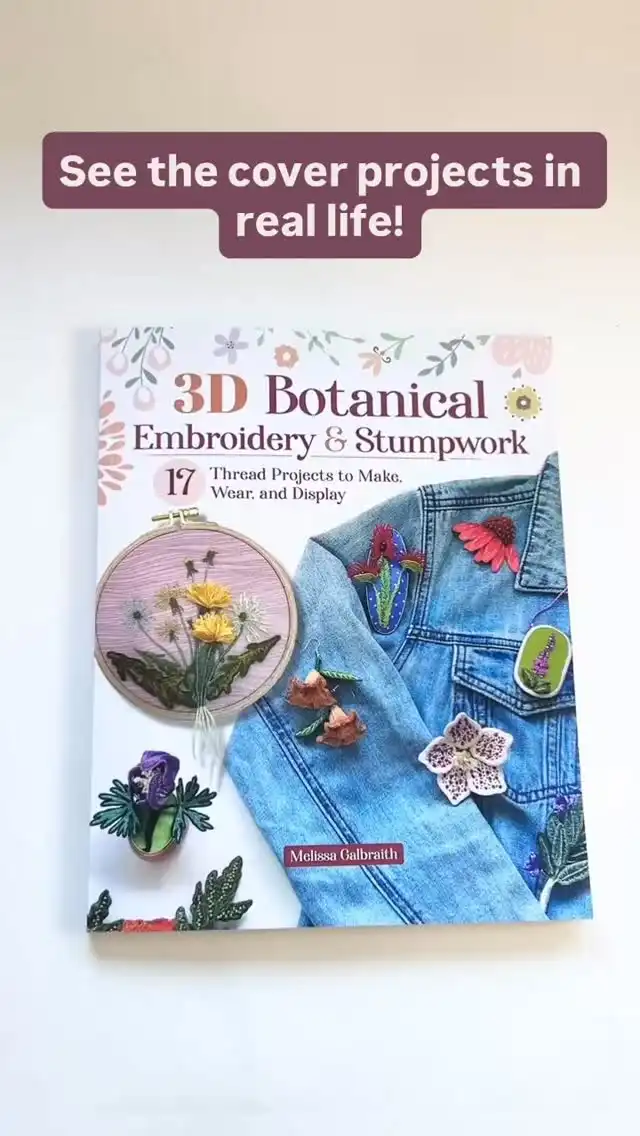 Cover projects, meet 3D Botanical Embroidery & Stumpwork book!
⁠
Figuring out how to photograph these 3D embroideries for the cover of my new book was a challenge for me. I wanted to capture the 3D nature of the designs, while also trying to convey the breadth of projects included in the book. To top it all off, many of the projects are wearable, so they don’t like to stand up on their own. ⁠
⁠
Thankfully, after many photos and much trial and error, I had a winner with this one.

Exciting news! When you pre-order my book you’ll now get 3 additional exclusive patterns. You can order on my website or anywhere books are sold, just email me proof of purchase and you’ll be on the pre-order pattern list. 

#handembroidery #stumpwork #3dArt #mcreativej #craftbook #stitching