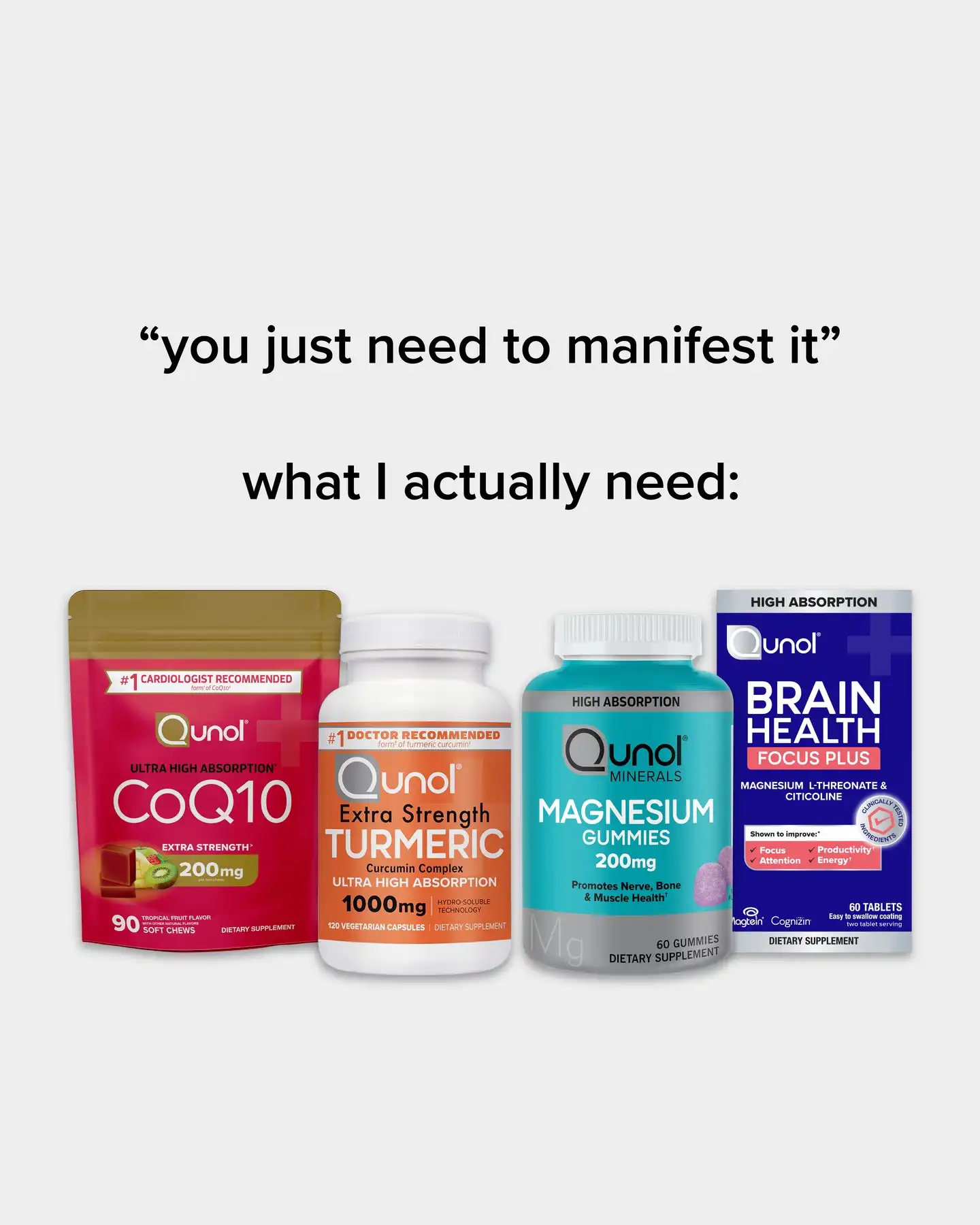 What’s included in your supplement stack?
We'll always opt for more Qunol. 🥰