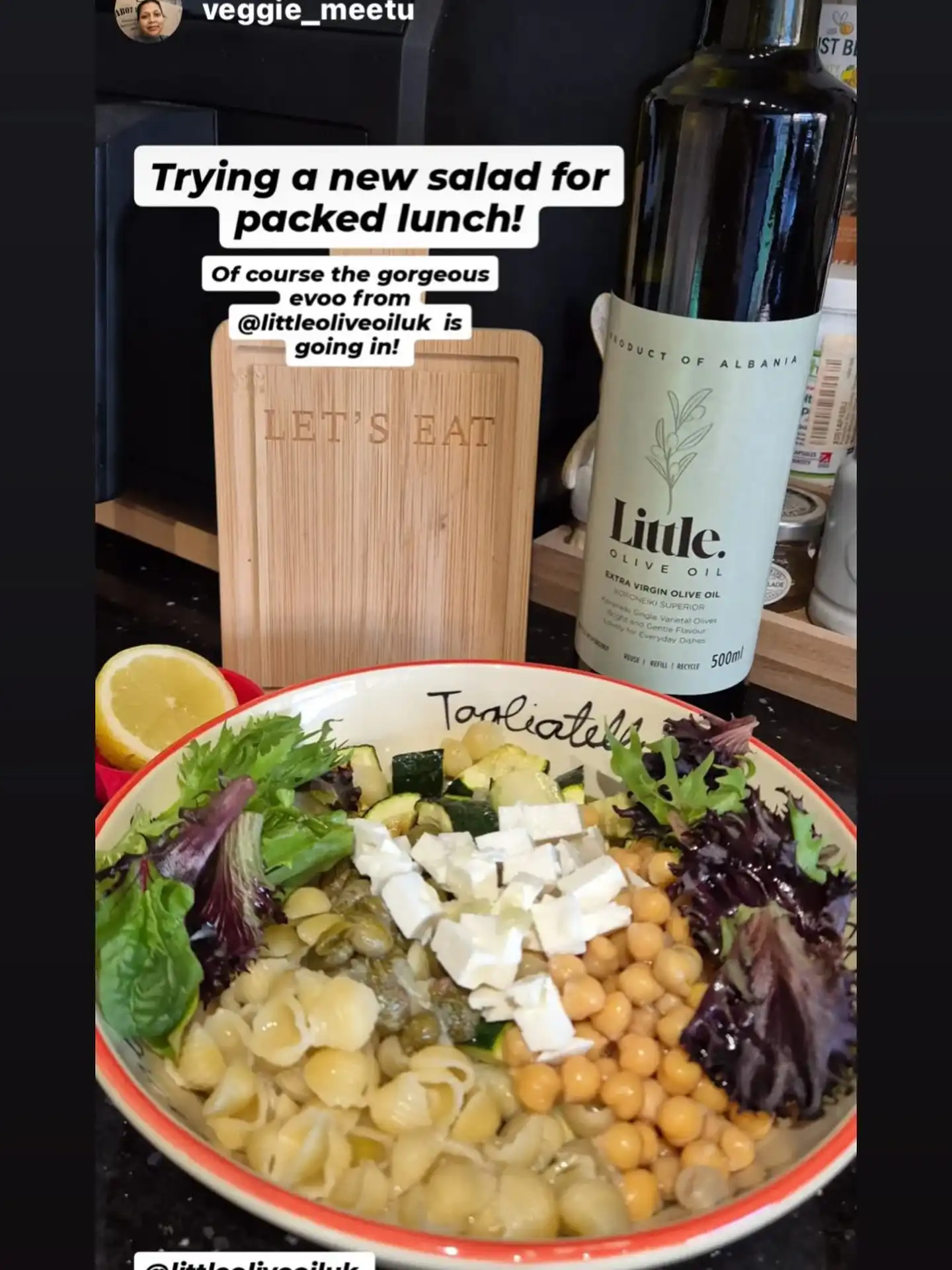 Thanks @veggie_meetu you make fab food with our #littleoliveoil #extravirginoliveoil can’t wait to see what you make next, 😋#gifted