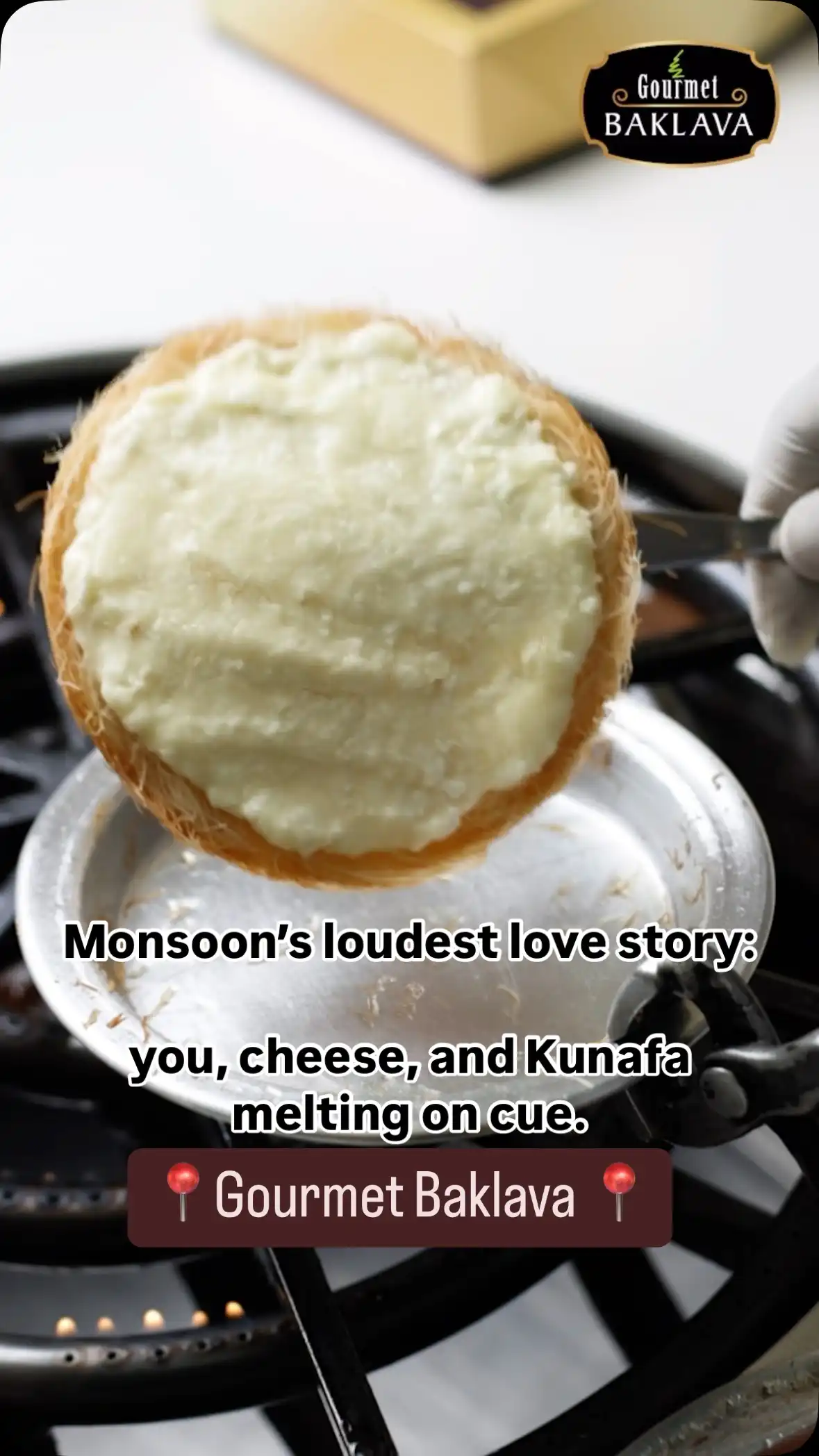 🌧️ Monsoon cravings hit different—especially when it’s hot, gooey, and cheese-pulled right in front of you!

🧀💃🏽 Live Cheese Kunafa + cozy rains = gourmet drama served fresh.
Because why sip coffee when you can twirl Kunafa?

✨ Handcrafted. Authentic. Irresistible.
 📦 Premium Packaging | 🧿 Certified Purity

👉 Visit www.gourmetbaklava.in 

📲 Follow @gourmetbaklava for more luxury sweet updates

Gift the crunch. Share the love. Order now
Order 

Try Now! Order online via Zomato & Swiggy or visit us today!

Available at Gourmet Baklava, Hyderabad
📍Banjara Hills📍Sarath City Capital Mall📍RGIA📍
 
 📞8121028032 / 8121028033

{Cheese pull Live dessert Monsoon special Gooey goodness Middle Eastern delight Sweet indulgence Gourmet Baklava Hyderabad Saiyaara Saiyaara movie }

#LiveKunafa #MonsoonCravings #CheesePullMagic #HyderabadEats #GourmetBaklava #KunafaSeason #RainyDayBites #DesiDessertTwist
#StreetFoodWithDrama #saiyaaramovie #saiyaara❤️ #trending #viral #MiddleEastMeetsMonsoon