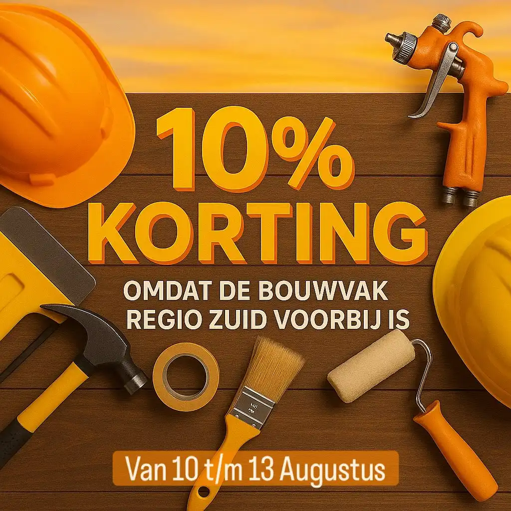 🏗️ 𝗗𝗲 𝗯𝗼𝘂𝘄𝘃𝗮𝗸 𝗿𝗲𝗴𝗶𝗼 𝘇𝘂𝗶𝗱 𝗶𝘀 𝘃𝗼𝗼𝗿𝗯𝗶𝗷 – tijd om weer aan de slag te gaan!
Vier het einde van de bouwvak regio zuid met 𝟭𝟬% 𝗸𝗼𝗿𝘁𝗶𝗻𝗴 op álle artikelen bij 𝗗𝗲 𝗧𝗮𝗽𝗲 𝗚𝗶𝗴𝗮𝗻𝘁.
Of je nu schildert, spuit of bouwt, wij zorgen dat jij scherp aan de slag kunt!

🛒 𝗞𝗶𝗷𝗸 𝘀𝗻𝗲𝗹 𝗼𝗽 𝗱𝗲 𝘄𝗲𝗯𝘀𝗵𝗼𝗽!
📅 Geldig van 10 t/m 13 Augustus.

#korting #webshop #detapegigant #spuitfolie #clicknpaint #bouwvak #vakantie #10 #besparen #bouw #schilder #stukadoor #maler #peintre #belgien🇧🇪 #duitsland🇩🇪 #nederland 🇳🇱