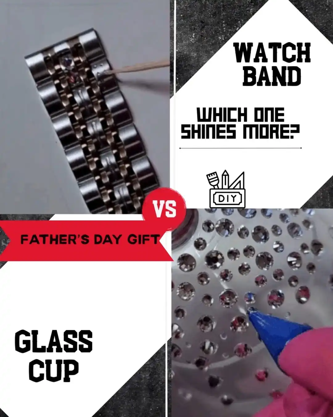 ✨ Father’s Day is around the corner — let’s settle this once and for all:
💎 A sparkling DIY Watch Band – stylish, unique, and made with love.
🥂 A dazzling DIY Glass Cup – personal, practical, and unforgettable.
Which one would surprise Dad more? 👨
Vote below 👇
🕐 = Watch Band
🥂 = Glass Cup
🎥 Check out our tutorials to see how easy it is to create your own sparkling Father’s Day gift!
#AvantCrystal #FathersDayGift #DIYvsDIY #SparkleForDad #RhinestoneDIY