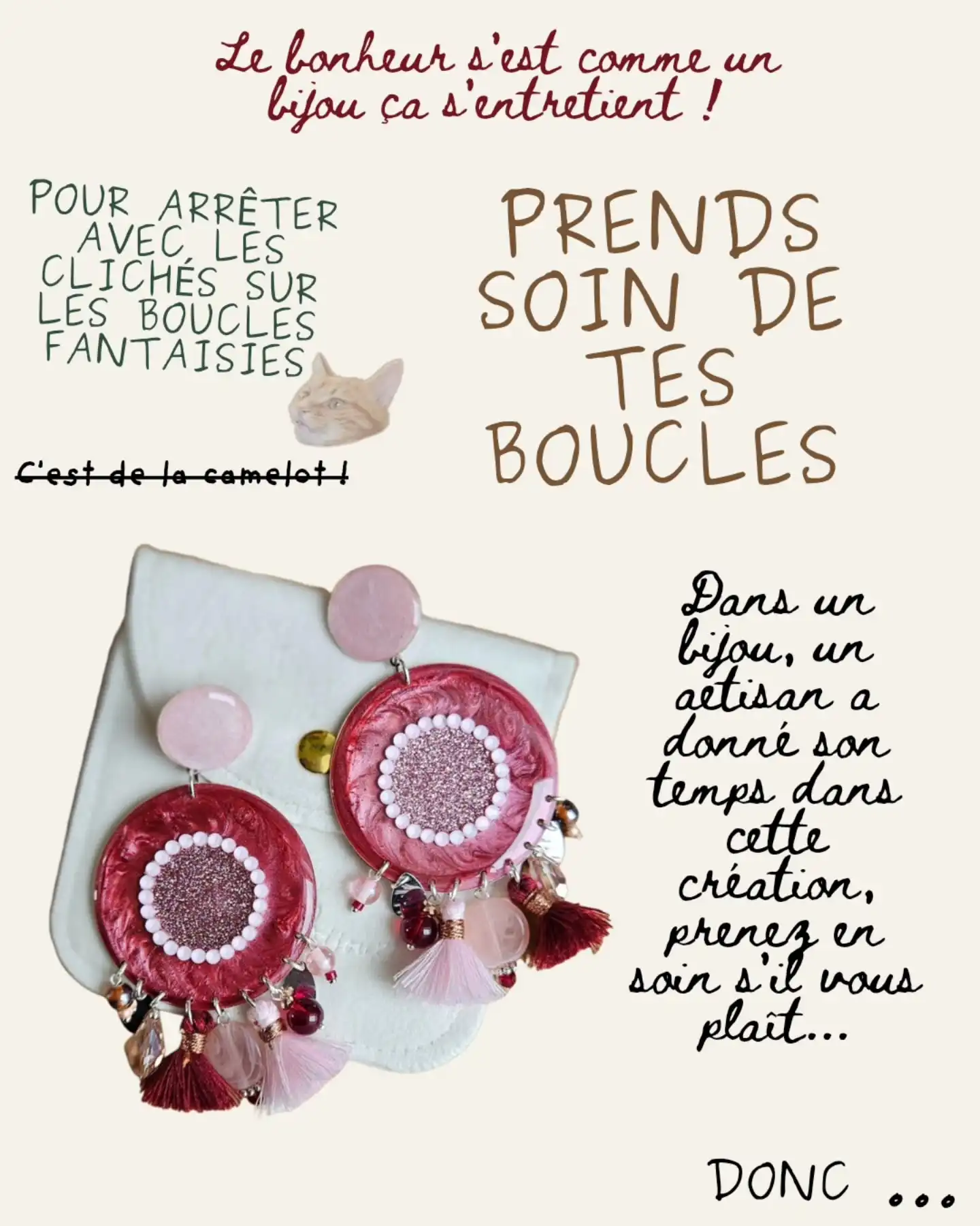 RÉVOLUTION ✊️ ! Non, la bijouterie fantaisie ce n'est pas de la camelot 🙅🏼♀️ sinon comment expliquer que dans l'atelier les pièces restent intactes ? La réponse est simple : un rangement efficace !
Beaucoup de clientes prennent soin de mes collections et j'en suis très fière, tout a commencé par une discussion et quelques conseils à appliquer et le tour est joué.
Dîtes nous si vous avez d'autres astuces ↷