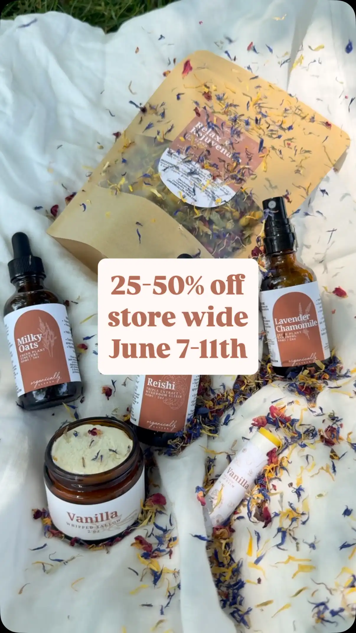 IT’S OUR BIRTHDAY 🥳
Shop the biggest sale of the year and save on tinctures, tallows, hydrosols, and more 🌿
🪻 All made with whole plant infusions and always essential oil free ❌