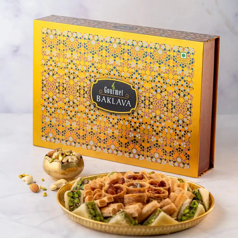 ✨This festive season, gift a taste of timeless luxury✨

When celebration calls for something truly unforgettable, the Bestseller Connoisseur Luxury Gift Box from Gourmet Baklava delivers an experience as exquisite as the occasion itself.

🌿 Authenticity in every bite – Handcrafted by our master Jordanian chef, each piece is a tribute to the centuries-old art of Mediterranean baklava making. Layers of delicate filo, premium nuts, and pure ingredients come together in perfect harmony.

💛 Luxury in every detail – Presented in an intricately designed keepsake box, this collection is more than a gift—it’s a statement of taste, elegance, and thoughtfulness.

🎁 Perfect for Diwali gifting – Whether for cherished clients, valued partners, or loved ones, this box embodies the warmth of tradition and the sophistication of fine craftsmanship.

Because true luxury isn’t just seen—it’s savoured.

 🚚 Nationwide Delivery | 🧿 Certified Purity

👉 DM us or visit gourmetbaklava.in to reserve your boxes.

Call us on +91 8121028033

#GourmetBaklava #LuxuryGifting #Diwali2025 #MediterraneanDesserts #PremiumGifting #HandcraftedWithLove #baklava