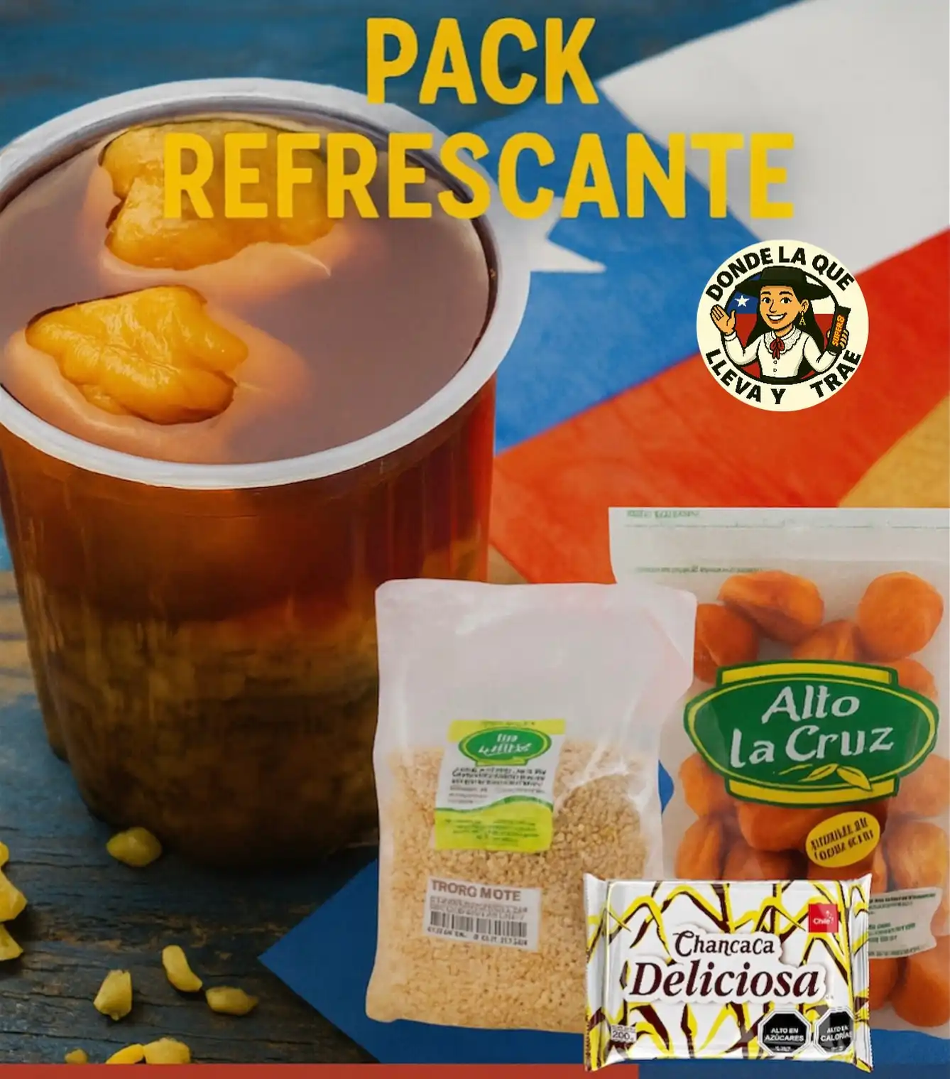 🥵 ¿Calor? ¡Tenemos la solución más rica y chilena que existe! 🇨🇱☀️
¡Ya llegó el PACK REFRESCANTE! 🎉

Incluye:
🟡 500 grs de mote
🟠 500 grs de huesillo
🍫 200 grs de chancaca

✨ Todo por solo $27.99
📦 Promoción por tiempo limitado, así que aprovecha antes que se agoten 🥵
🛒 Compra en www.dondelaquellevaytrae.com
📍Envíos a todo USA y el mundo 🌍

Porque un verano sin mote con huesillo, no es verano 😎 #chilenosenusa🇨🇱