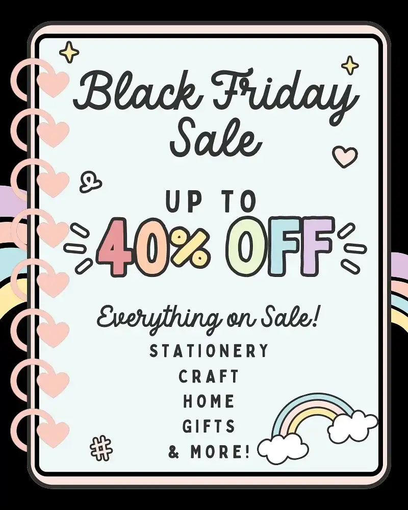 🎉 BLACK FRIDAY SALE IS HERE! 🖤✨
From 14–30 Nov, enjoy the cutest deals of the year:

🛍️ Up to 40% OFF on everything!
💖 Bonus discount up to 15% when you buy more

Whether you’re shopping for planners, pens, stickers, or gifts… now’s the best time to treat yourself 💌

✨ Shop now → shokakko.com.au

#shokakko_au #sale #blackfridaysale #blackfriday #blackfridaydeals #stationery #stationeryaddict #craft #gifts
