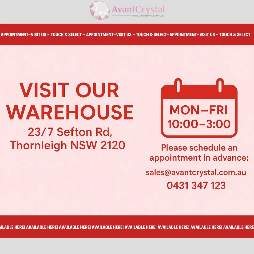✨ Can’t decide online?
Come to our Thornleigh warehouse and see the sparkle in person!
📍 23/ 7 Sefton Rd, Thornleigh NSW 2120
🕒 Mon–Fri | 10:00am–3:00pm | By appointment only
📞 0431 347 123 | 📧 sales@avantcrystal.com.au

#avantcrystal #rhinestones #sydneyshopping #craftsupplies #diycrystals #dancecostumes