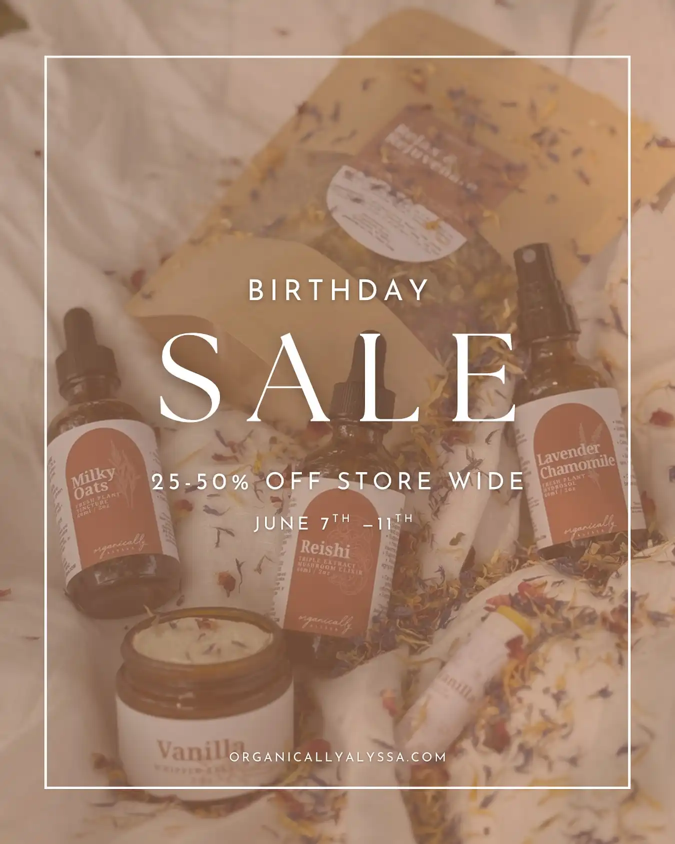 IT’S OUR BIRTHDAY 🥳
@organicallyalyssa is officially one! It’s been an amazing year, and to celebrate we are offering all of YOU 25-50% off the entire store 🤩
The deal is live now and good until Wednesday, June 11th at midnight.
🌿 Also as a special gift from me, all orders of $100+ will receive a free Plantain Salve 🫶🏼 use code freeplantain and make sure to add it to your cart 🌿
✨Want the link to shop our biggest sale ever? Comment Shop and we’ll send it to you ✨