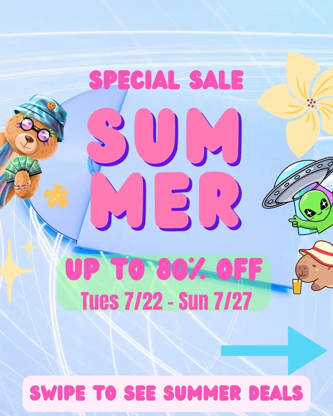 SUMMER SALE THIS WEEK ☀️ this Tuesday- Sunday!
Come shop up to 80% off in store and online
🍉Rack Sale - starting at $10 and under
🍉15% full priced item
🍉Discounts on all shoes & hydro packs
Come see us